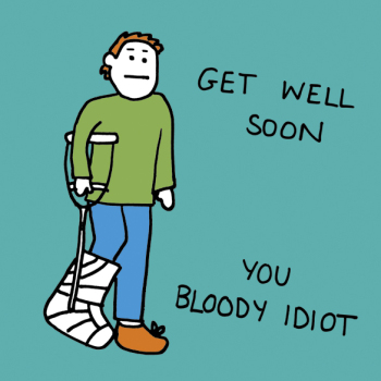 Bloody Idiot get Well Soon Card from Holy Mackerel