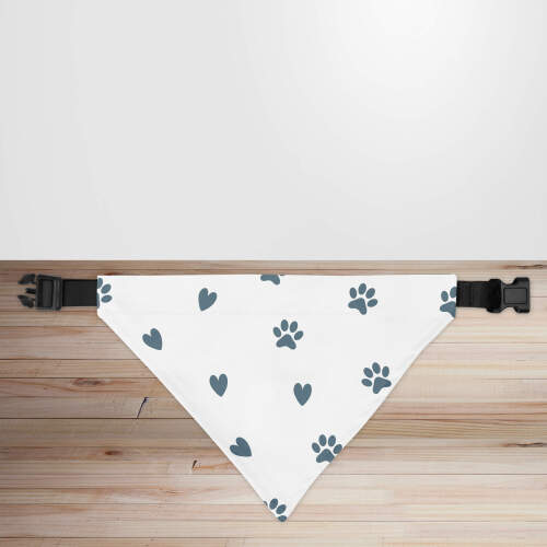 Navy Hearts & Paws Print Dog/Puppy Bandana