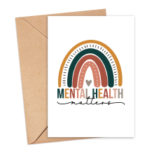 Mental Wellbeing Card - Mental Health Matters Rainbow - Small (Approx. A6 | 105mm x 148mm | 4.1in x 5.8in) - Standard Smooth Card