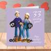 33rd Anniversary Card - Fun Amethyst Wedding Anniversary - Polymer Clay Art by Erica Sturla - Made in the UK