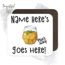 Personalised Cocktail Coaster - Hand Drawn Mint Julep