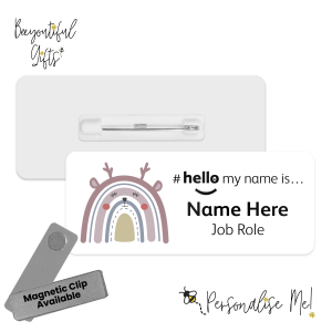 Name Badge - Boho Animal Rainbow Hello My Name is... - Deer