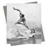 Splashing about - Black and white photographic vintage swimming themed card  - 12.6 x 17.7cm and blank inside, made in the UK