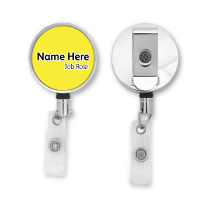 Personalised Metal ID Reel - Classic Yellow - Large Name