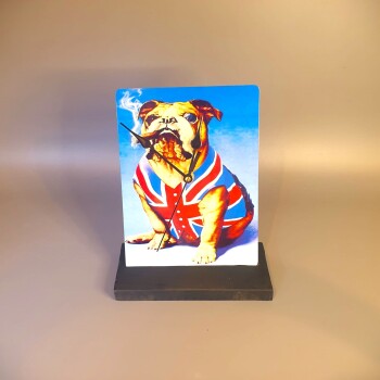 Metal Table Clock Signs - British Bulldog - Fathers/Mothers Day - Man/She Cave