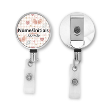 Personalised Metal ID Reel - Pastel Gingham Wings