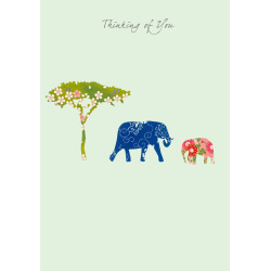 Holy Mackerel elephant thinking of you card - designed by Eloise Hall - 15.7 x 11cm - blank inside
