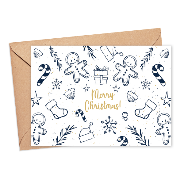 Christmas Card - Christmas Doodles - Small (A6)