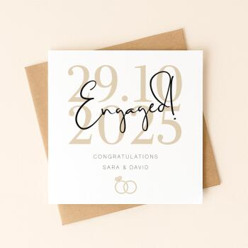 Personalised Engagement Card with Names and Date, Customisation Your Engaged