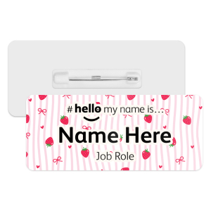 #hello my name is... Name Badge - Strawberries Pattern