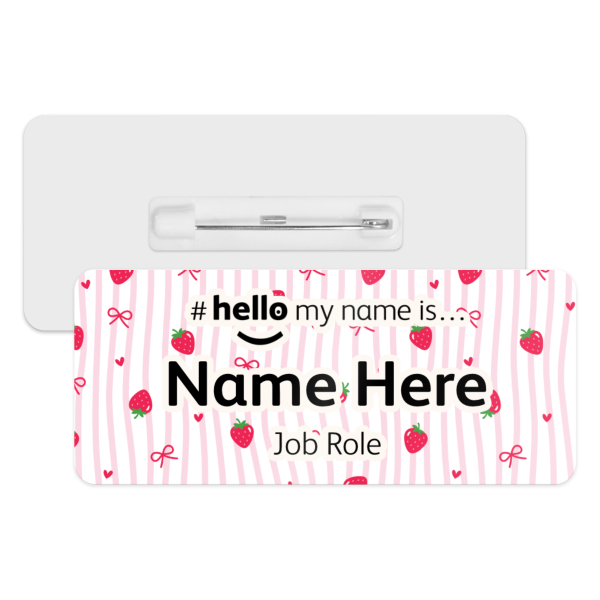 #hello my name is... Name Badge - Strawberries Pattern