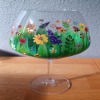 Hand Painted Floral Gin Glass