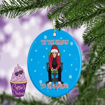 Gamer Boy Christmas Ornament: Video Game Xmas Decor