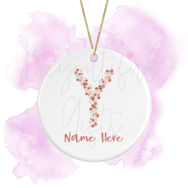 Personalised Spring Love Round Ceramic Decoration