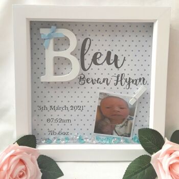 Personalised new baby box frame,new baby gift,baby initial frame,1 DAY DISPATCH