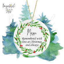 Personalised Ceramic Christmas Tree Decoration - Remembered With Love at Christmas and Always