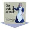 Cod liver oil, funny Florence Nightingale get well soon card - designed by Erica Sturla - 15cm square and blank inside, made in the UK