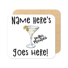 Personalised Cocktail Coaster - Hand Drawn Vodka Martini