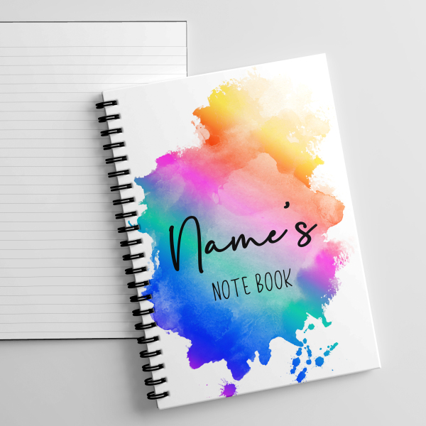 Personalised A5 Notebook - Rainbow Splash