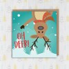 Oh deer! Funny reindeer Christmas, Holidays, Xmas, festive card for children, kids, child, grandchildren (Size A6/A5/A4/Square 6x6") - A6: Single card