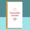 Happy Galentine's - Ovaries before brovaries - Funny Galentine's card for her - Personalised inside if required for your friend - Blank inside - Large