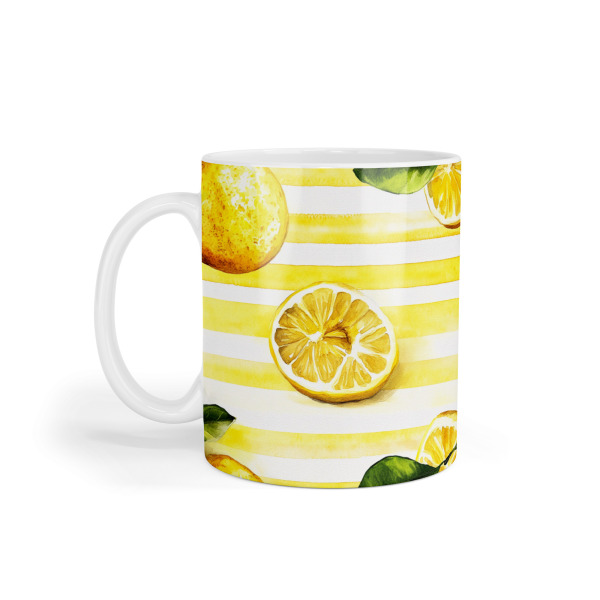 Ceramic Mug - Fruity Lemon Stripes