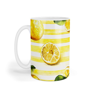 Ceramic Mug - Fruity Lemon Stripes