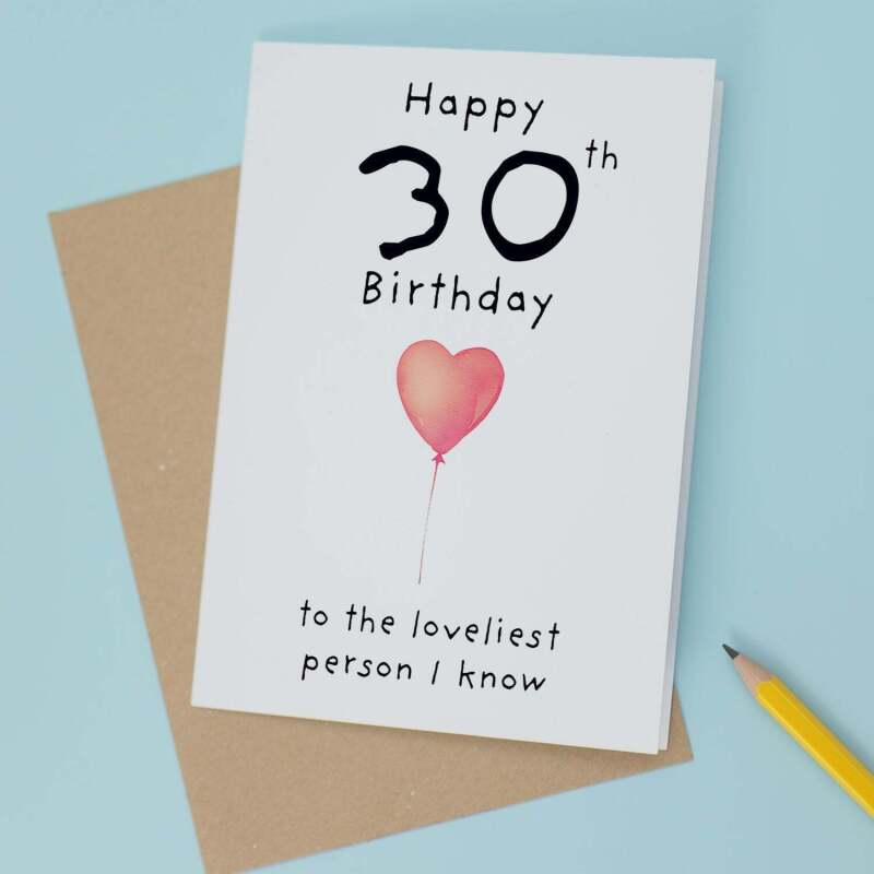 30th Birthday Card for Her Birthday Card Wife 30th Birthday Card For Sister Birthday Card 30 th Birthday Card For Friend - Large (5x7) / Blank Message