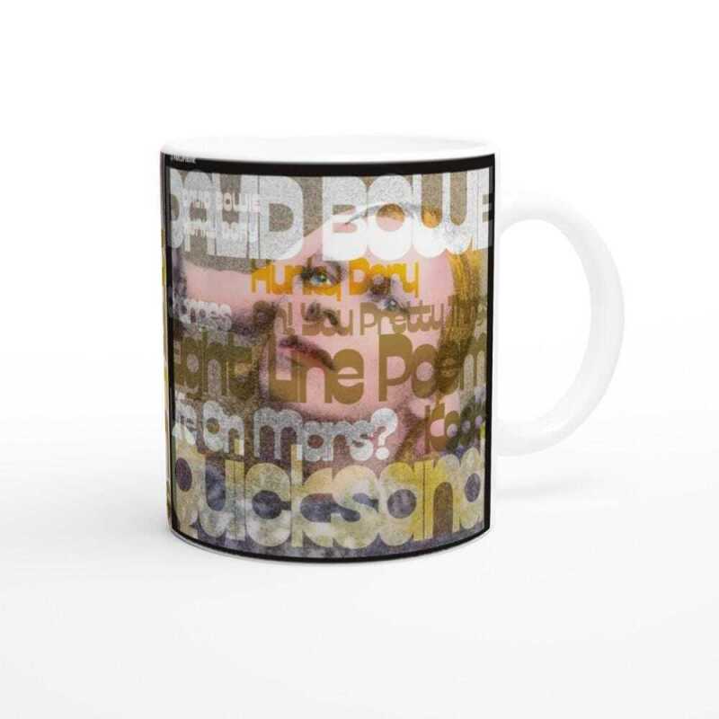 David Bowie Hunky Dory Vinyl Album Track Mug - Ceramic White