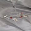 Robin and Heart Wine Glass Charm