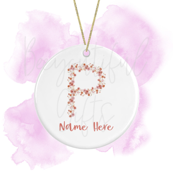 Personalised Spring Love Round Ceramic Decoration