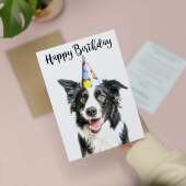 Birthday Card For Him or Her Fun Birthday Card of A Collie Dog Happy Birthday Card For Mum, Dad, Sister Brother