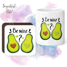 Mug & Coaster Set - Be Mine Avocado Themed