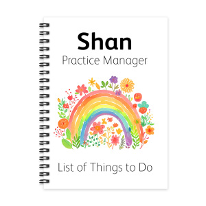 Personalised A5 Notebook - Rainbow Flowers