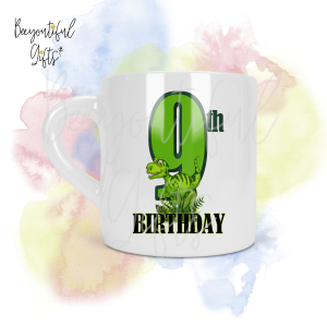 Personalised Dinosaur 9th Birthday Number Smug Mug® (6oz)