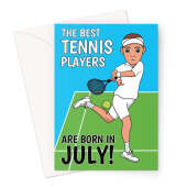 July Birthday Card For Man - Tennis Player Wimbledon