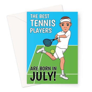 July Birthday Card For Man - Tennis Player Wimbledon