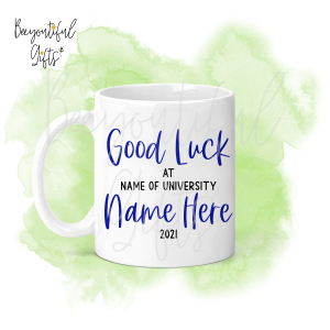 Personalised Good Luck at University Ceramic Mug - Dark Blue