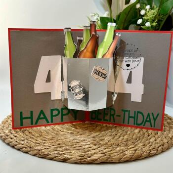 Handmade Unique Pop Up Beer Bucket Card - Handmade Surprise for Beer Lovers