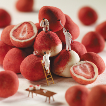 Holy Mackerel Truffle dusters, a chcocolate themed Minimiam blank greetings card, 150mm square, printed in the UK on board from sustainable sources