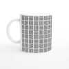 Repeat Ten Black Line Pattern Mug - Ceramic White