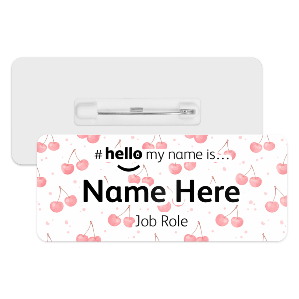 #hello my name is... Name Badge - Watercolour Cherries