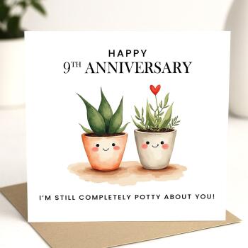 9 Year Anniversary Card For Husband, Wife 9th Anniversary Card, Happy 9th anniversary 9 year Card Funny Greeting Card wife husband