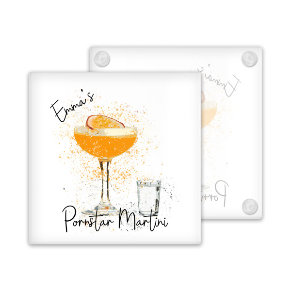 Personalised Pornstar Martini Glass Coaster with Splash Effect