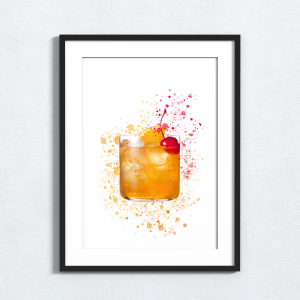 Amaretto Sour Splash Effect Art Print