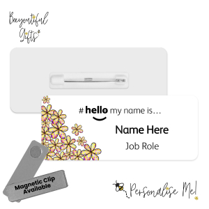 Name Badge - Floral Doodle Corner #hello my name is... - Design 6
