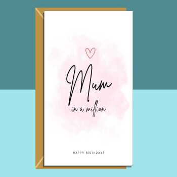 Mum birthday card - Personalised - For your mum on her birthday - Customise inside message