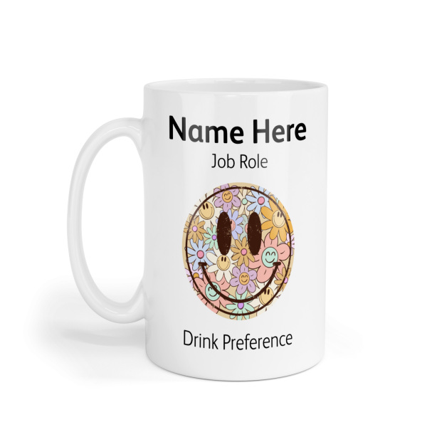 Personalised Ceramic Mug - Boho Smiley Face