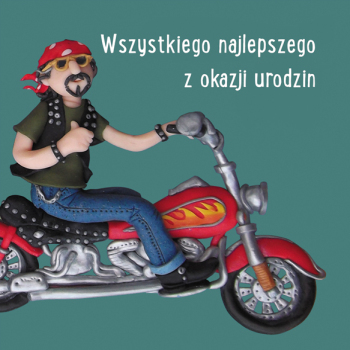 Holy Mackerel sto lat chocolate themed female Polish birthday card for her - designed by artist Erica Sturla - 15cm square and blank inside for your message - made in the UK