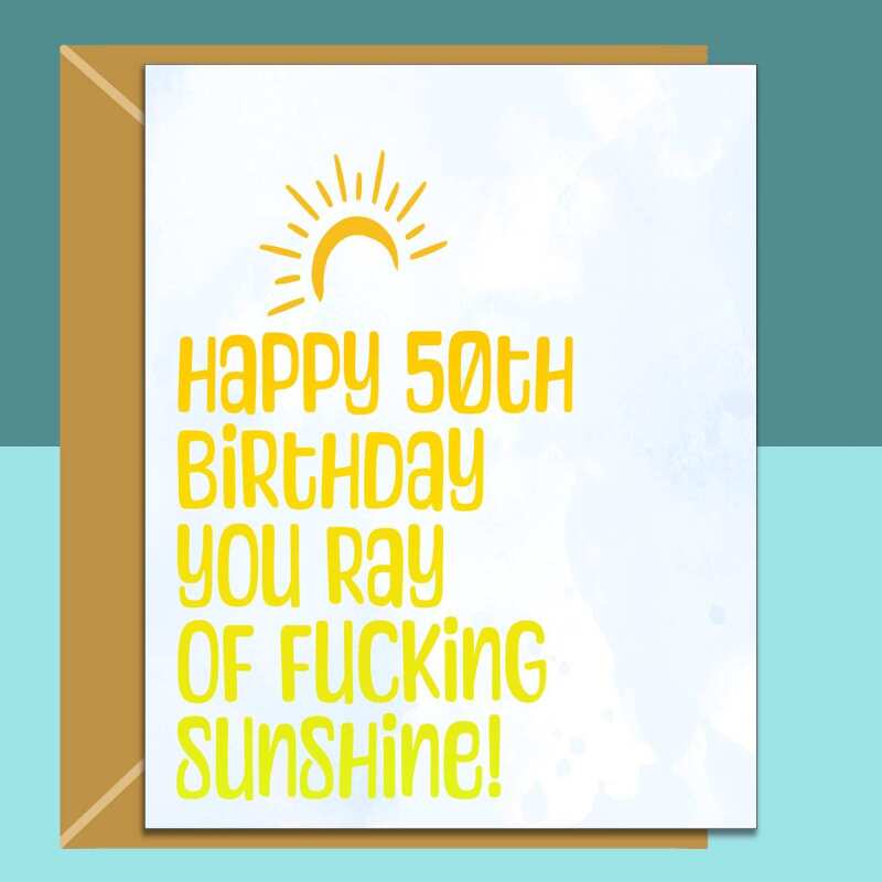 50th Birthday Card - Personalised inside if required - For Him or For Her - Perfect greetings card for someone turning 50 years old - Blank inside - Regular - Matte